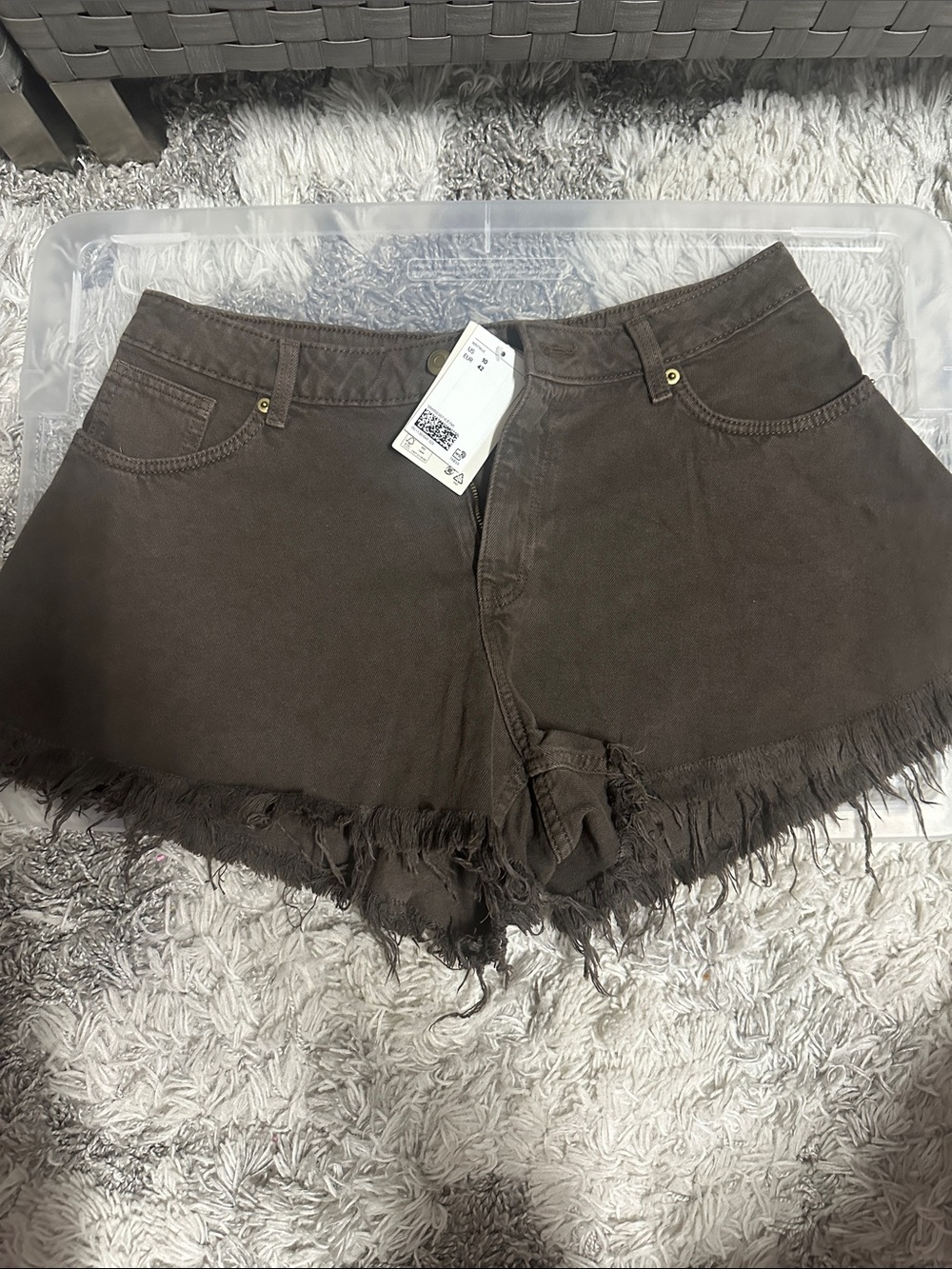 H&M Frayed Women's Shorts - Chocolate Brown